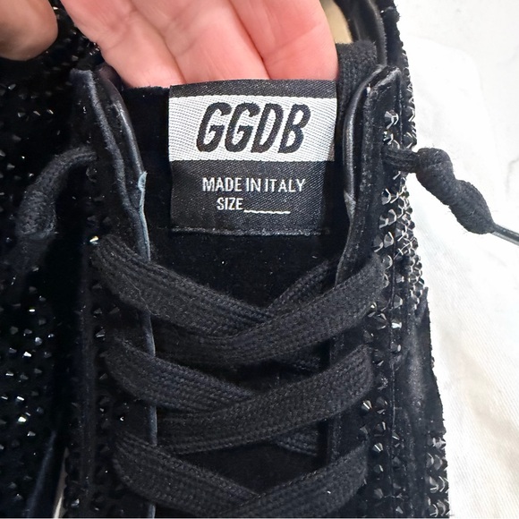 Golden Goose black suede SuperStar w/ Swarovski crystals & black suede star. - Picture 6 of 12